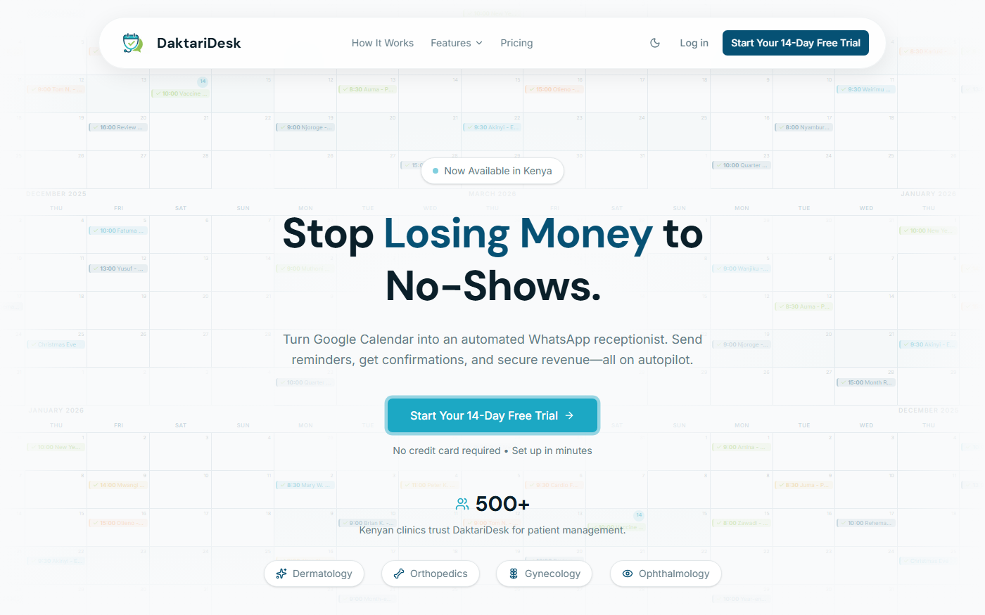 DaktariDesk — live site preview